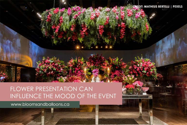 Flower presentation can influence the mood of the event