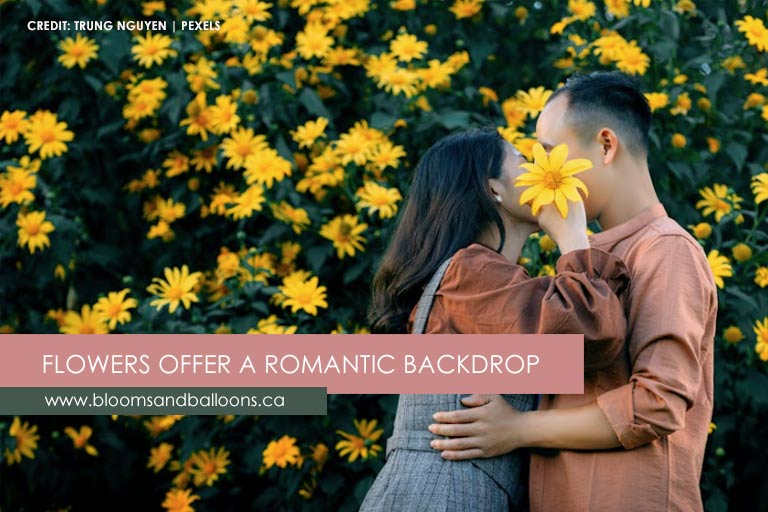Flowers offer a romantic backdrop